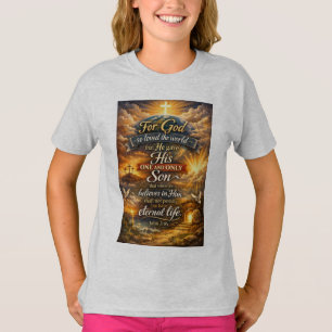 T-shirt pour fille avec verset biblique Jean 3:16