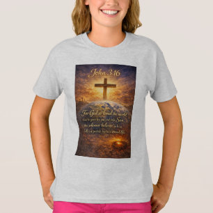 T-shirt pour fille avec verset biblique Jean 3:16