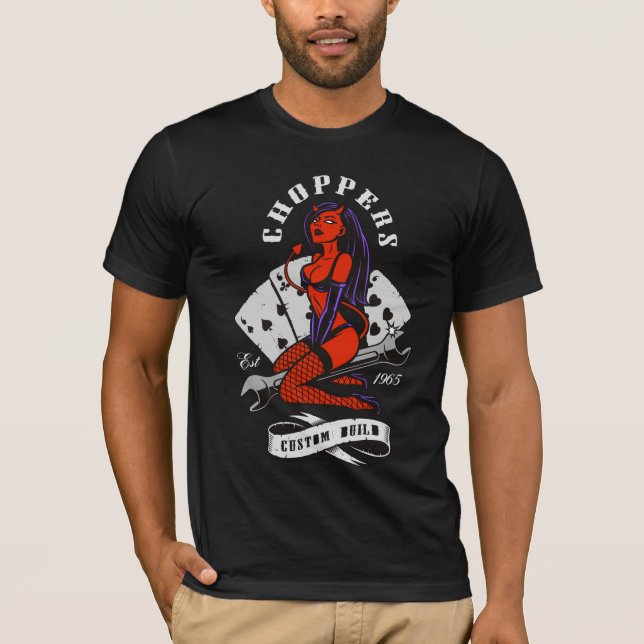 T-Shirt pour fille de la moto Biker Devil (Devant)