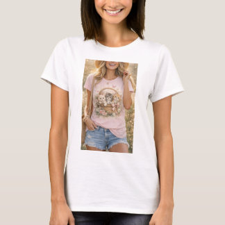 T-shirt pour filles avec graphique floral de chato