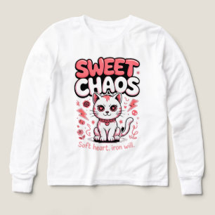 T-shirt pour filles Chat Amour Mignon Chaos Sucré