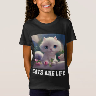 T-SHIRT POUR FILLES ENFANTS AVEC CHATON MIGNON CHA