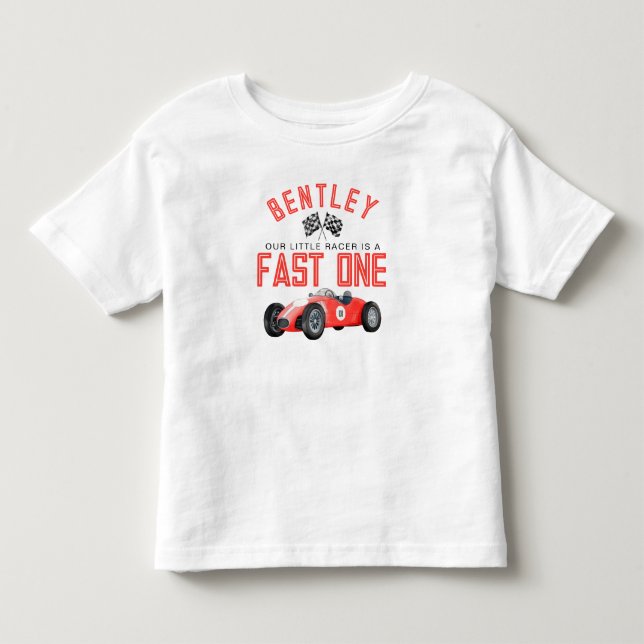 T-shirt pour garçon d'anniversaire avec voiture de (Devant)