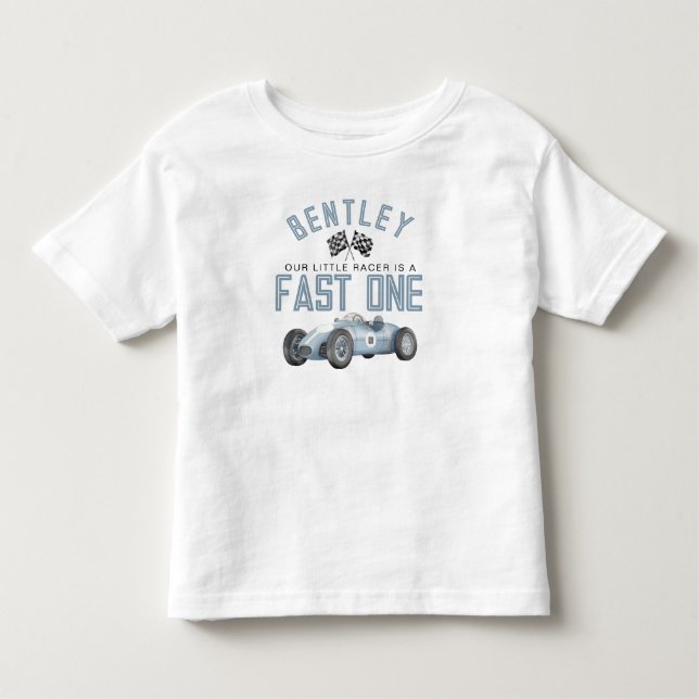 T-shirt pour garçon d'anniversaire, voiture de cou (Devant)
