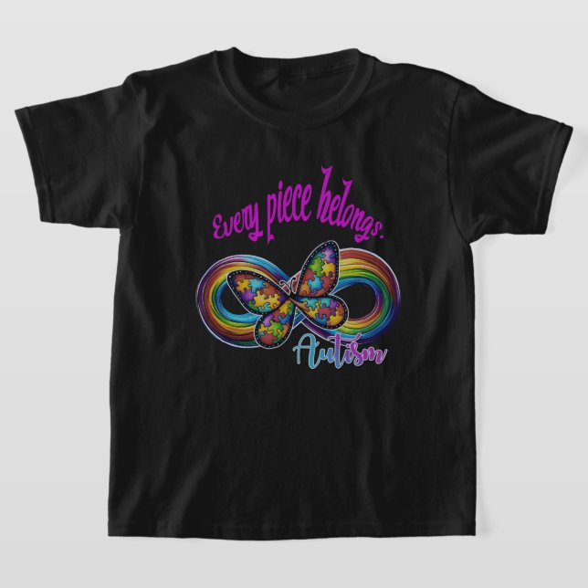 T-shirt pour garçons - Autism Puzzle Papillon Desi (Poser)