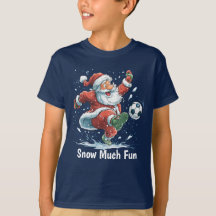 T-shirt pour garçons avec Santa jouant au football