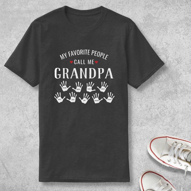 T-shirt Pour grand-père avec petits-enfants noms Personnal (Créateur téléchargé)