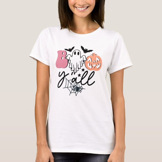 T-shirt pour Halloween Sud Boo Y'all Ghost (Devant)