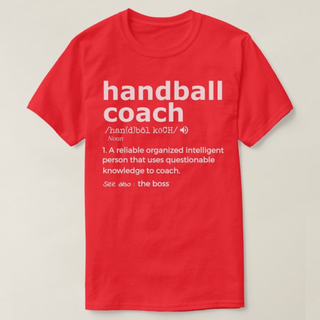 T-shirt Pour handball coach et entraîneurs cadeau présent (Design devant)