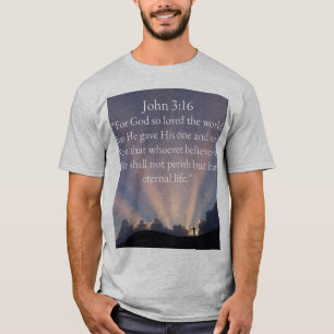 T-shirt pour hommes avec verset biblique Jean 3:16