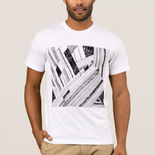 T-shirt pour hommes de croquis noir et blanc