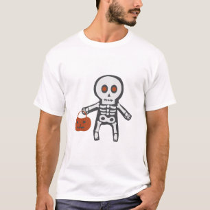T-shirt pour hommes Halloween Cute Skeleton Trick