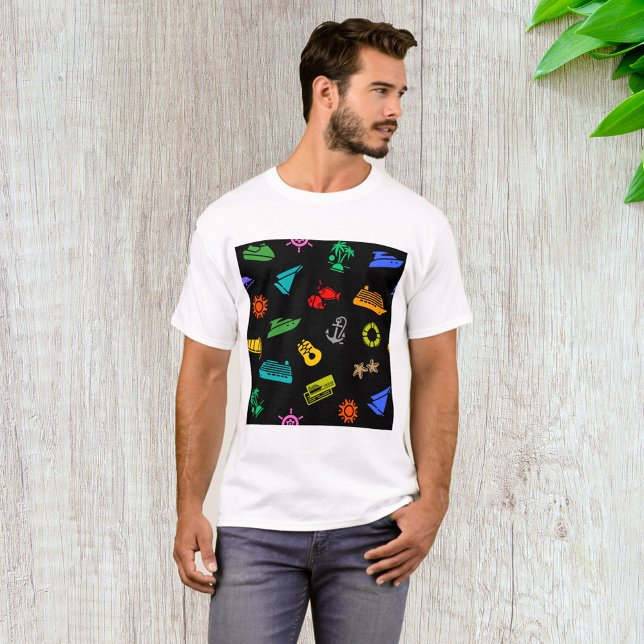 T-Shirt pour hommes Icônes de voyage (Créateur téléchargé)