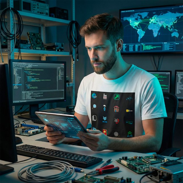 T-shirt pour hommes icônes Web (Créateur téléchargé)