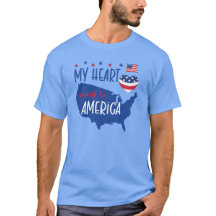 T-shirt pour hommes patriotique 'Mon cœur appartie