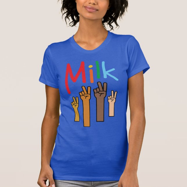 T-shirt pour la paix pour tous (Adulte mince, bleu (Devant)