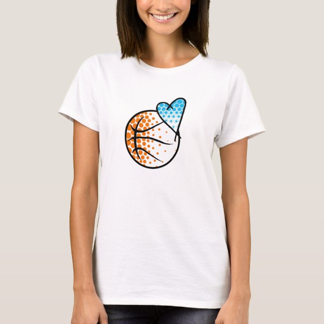 T-shirt pour le coeur de... BALLON DE BASKET (Devant)