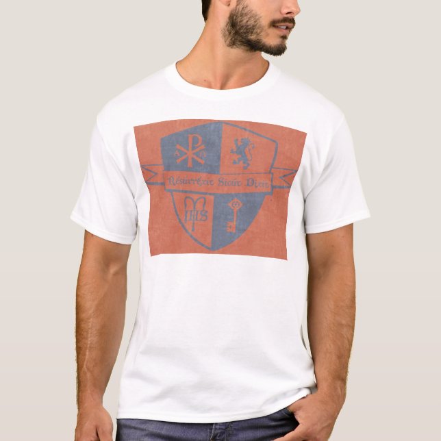 T-shirt Pour le logo de rouge de roi et de pays (Devant)