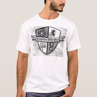 T-shirt Pour le logo noir et blanc de roi et de pays