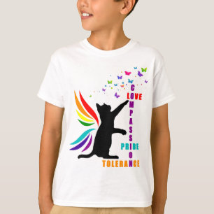 T-shirt pour les enfants Rainbow Pride Chat et pap