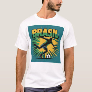 T-Shirt pour les fans de football du Brésil Fier