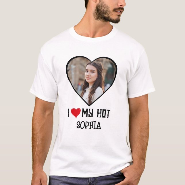 T-Shirt pour les hommes d'amour J'aime mon T-Shirt (Devant)