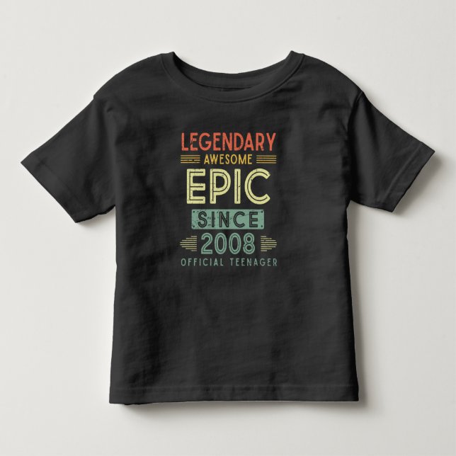 T-shirt Pour Les Tous Petits 13e anniversaire Légendaire 2008 Adolescent offici (Devant)