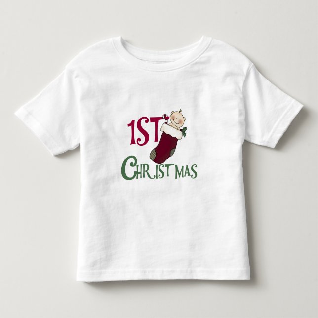 T-shirt Pour Les Tous Petits 1er Noël-bébé en stock (Devant)