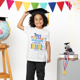 T-shirt Pour Les Tous Petits 2025 Diplômé préscolaire mignonne personnalisable