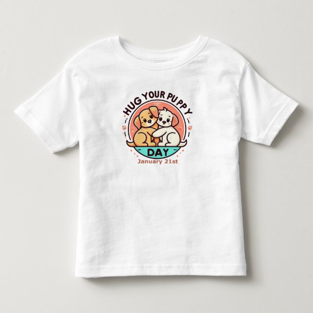 T-shirt Pour Les Tous Petits 21 janvier - Encarchez votre chiot (Devant)