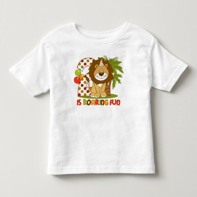 T-shirt Pour Les Tous Petits 2ème anniversaire de lion mignon (Devant)