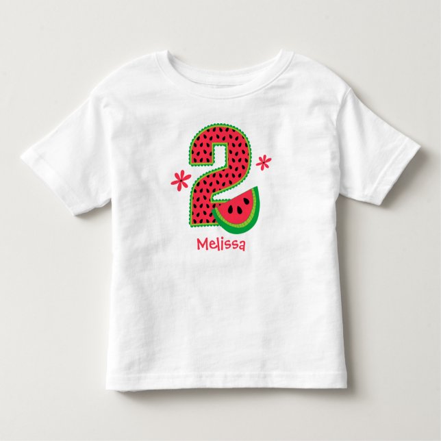 T-shirt Pour Les Tous Petits 2ème anniversaire de pastèque (Devant)