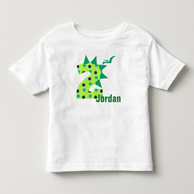 T-shirt Pour Les Tous Petits 2ème chemise de dinosaure d'anniversaire de (Devant)