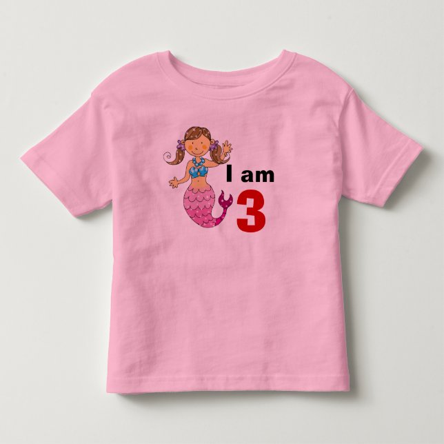 T-shirt Pour Les Tous Petits 3 ans anniversaire mermaid fille (Devant)