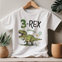 3-Rex Cute Dinosaur Thème 3ème anniversaire Nom de