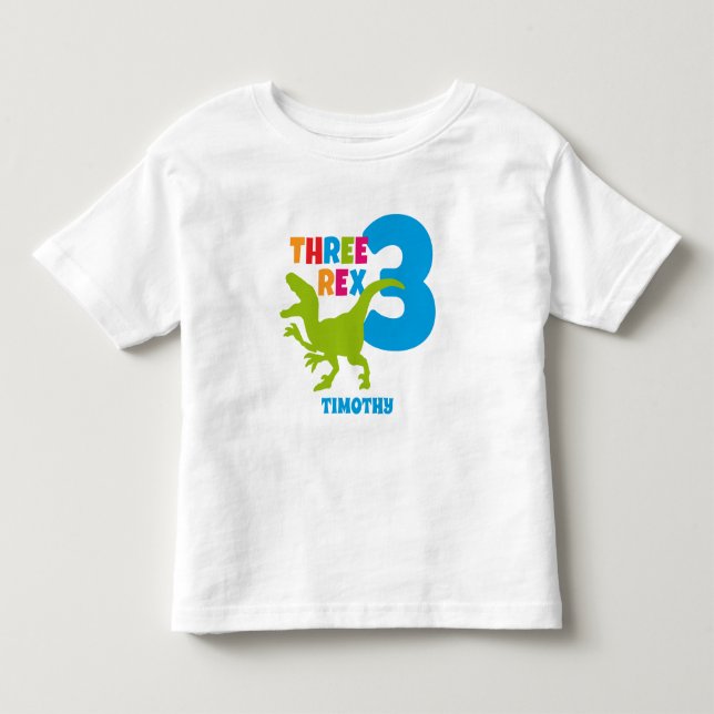 T-shirt Pour Les Tous Petits 3 Rex personnalisé (Devant)