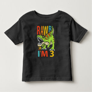 T-shirt Pour Les Tous Petits 3e Anniversaire Dinosaur T Rex Rawr I'm 3 For Boys