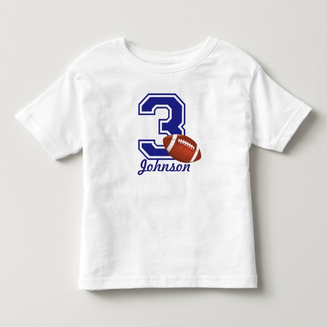 T-shirt Pour Les Tous Petits 3e anniversaire garçon football personnalisé (Devant)