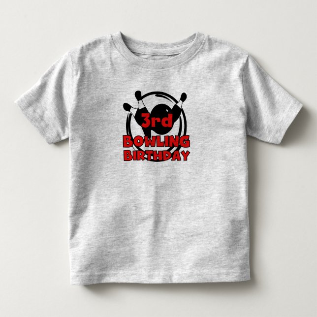 T-shirt Pour Les Tous Petits 3ème Anniversaire de bowling (Devant)