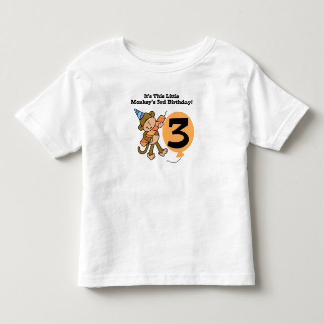 T-shirt Pour Les Tous Petits 3ème anniversaire de petit singe (Devant)