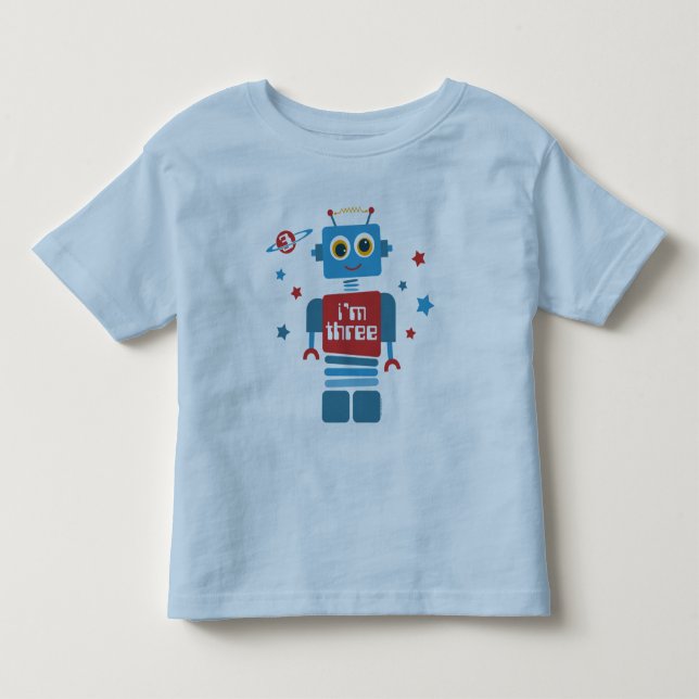 T-shirt Pour Les Tous Petits 3ème anniversaire de robot (Devant)