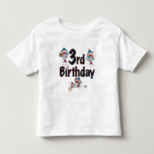T-shirt Pour Les Tous Petits 3ème anniversaire du baseball de singe de soie