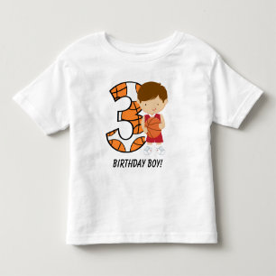 T-shirt Pour Les Tous Petits 3ème Joueur de basket rouge et blanc