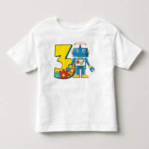 T-shirt Pour Les Tous Petits 3ème Robot d'anniversaire