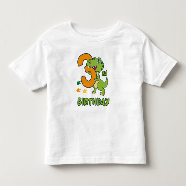 T-shirt Pour Les Tous Petits 3rd birthday dinosaur  (Devant)