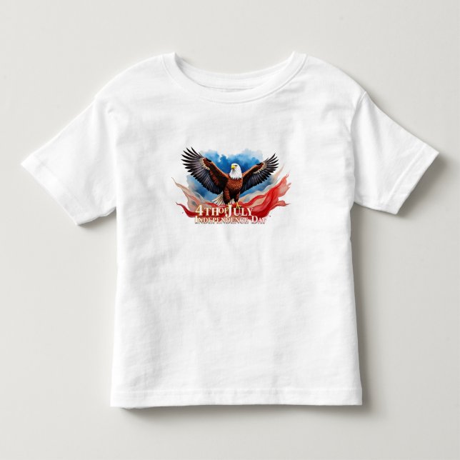 T-shirt Pour Les Tous Petits 4 juillet Aigle - Art Patriotique (Devant)