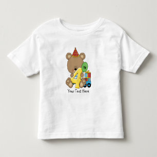 T-shirt Pour Les Tous Petits 4e anniversaire Bear Boy (personnalisable)