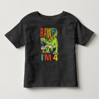 4e anniversaire Dinosaur T Rex Rawr I'm 4 For Boys