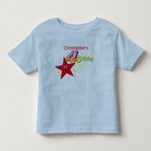 T-shirt Pour Les Tous Petits 4ème chemise d'anniversaire d'étoile rouge