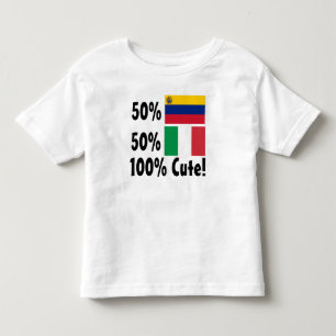 T-shirt Pour Les Tous Petits 50% Venezuela 50% Italien 100% Cute